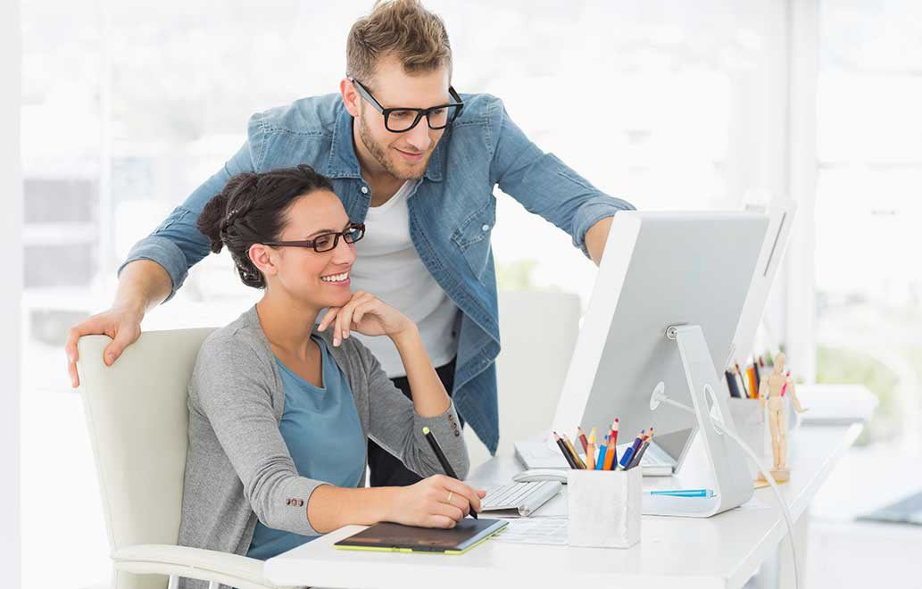 Young design team working at desk